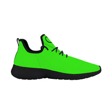 Load image into Gallery viewer, Ti Amo I love you - Exclusive Brand - Florescent Green - Double Black Heart - Lightweight Mesh Knit Sneakers - Black Soles
