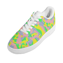 Load image into Gallery viewer, Ti Amo I love you - Exclusive Brand - Pear Yellow Cadet Blue, Can Can, Pastel Green Camouflage -  Low Top Unisex Sneaker
