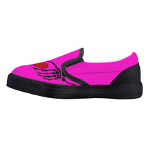 Load image into Gallery viewer, Ti Amo I love you - Exclusive Brand - Hot Magenta - Skeleton Hands with Heart - Kids Slip-on shoes - Black Soles
