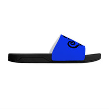 Load image into Gallery viewer, Ti Amo I love you - Exclusive Brand -  Blue Blue Eyes - Double Black Heart -  Slide Sandals - Black Soles
