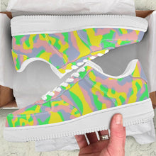 Load image into Gallery viewer, Ti Amo I love you - Exclusive Brand - Pear Yellow Cadet Blue, Can Can, Pastel Green Camouflage -  Low Top Unisex Sneaker
