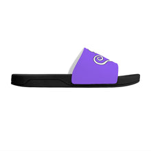 Load image into Gallery viewer, Ti Amo I love you- Exclusive Brand - Heliotrope 3 - Double White Heart - Slide Sandals - Black Soles
