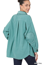 Load image into Gallery viewer, OVERSIZED BASIC FLEECE SHACKET Ti Amo I love you
