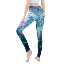 Load image into Gallery viewer, Ti Amo I love you - Blue / Green Universe -  Yoga Leggings
