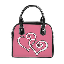 Load image into Gallery viewer, Ti Amo I love you  - Exclusive Brand - Deep Blush - Double White Heart - Shoulder Handbag
