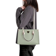 Load image into Gallery viewer, Ti Amo I love you - Exclusive Brand - Tender Green - Luxury Womens PU Tote Bag - Cream Straps
