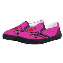 Load image into Gallery viewer, Ti Amo I love you - Exclusive Brand - Frostbite - Skeleton Hands with Heart  - Kids Slip-on shoes - Black Soles
