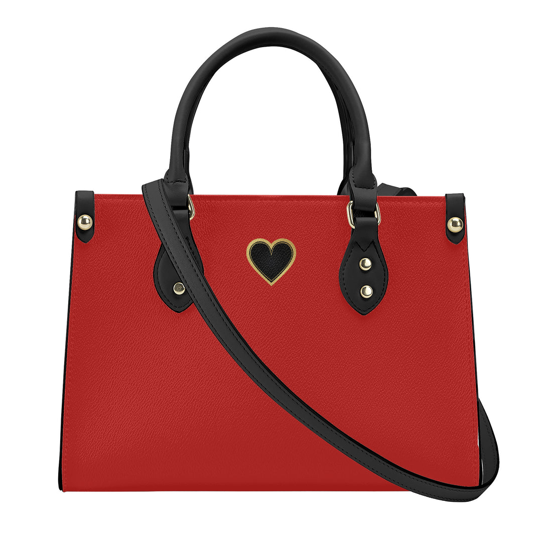 Ti Amo I love you - Exclusive Brand - Fire Brick - Luxury Womens PU Tote Bag - Black Straps