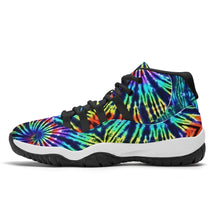 Load image into Gallery viewer, Ti Amo I love you - Exclusive Brand - Rainbow Tie-Dye Pattern - High Top Air Retro Sneakers - Black Laces
