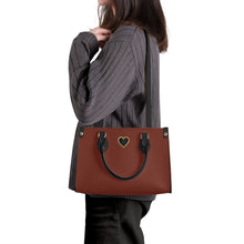 Load image into Gallery viewer, Ti Amo I love you - Exclusive Brand - Metallic Copper - Luxury Women PU Tote Bag - Black Straps
