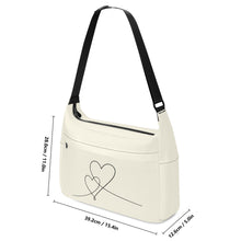 Load image into Gallery viewer, Ti Amo I love you - Exclusive Brand  - Cream - Double Script Heart - Journey Computer Shoulder Bag
