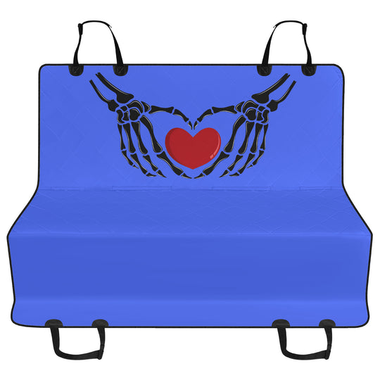 Ti Amo I love you - Exclusive Brand - Neon Blue - Skeleton Hands with Heart - Car Pet Seat Covers