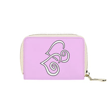 Load image into Gallery viewer, Ti Amo I love you - Exclusive Brand - Pastel Sugar Chic - Double White Heart - PU Leather -  Zipper Card Holder
