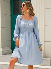 Load image into Gallery viewer, Off-Shoulder Balloon Sleeve Smocked Dress Ti Amo I love you
