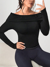 Load image into Gallery viewer, Off-Shoulder Long Sleeve Knit Top Ti Amo I love you
