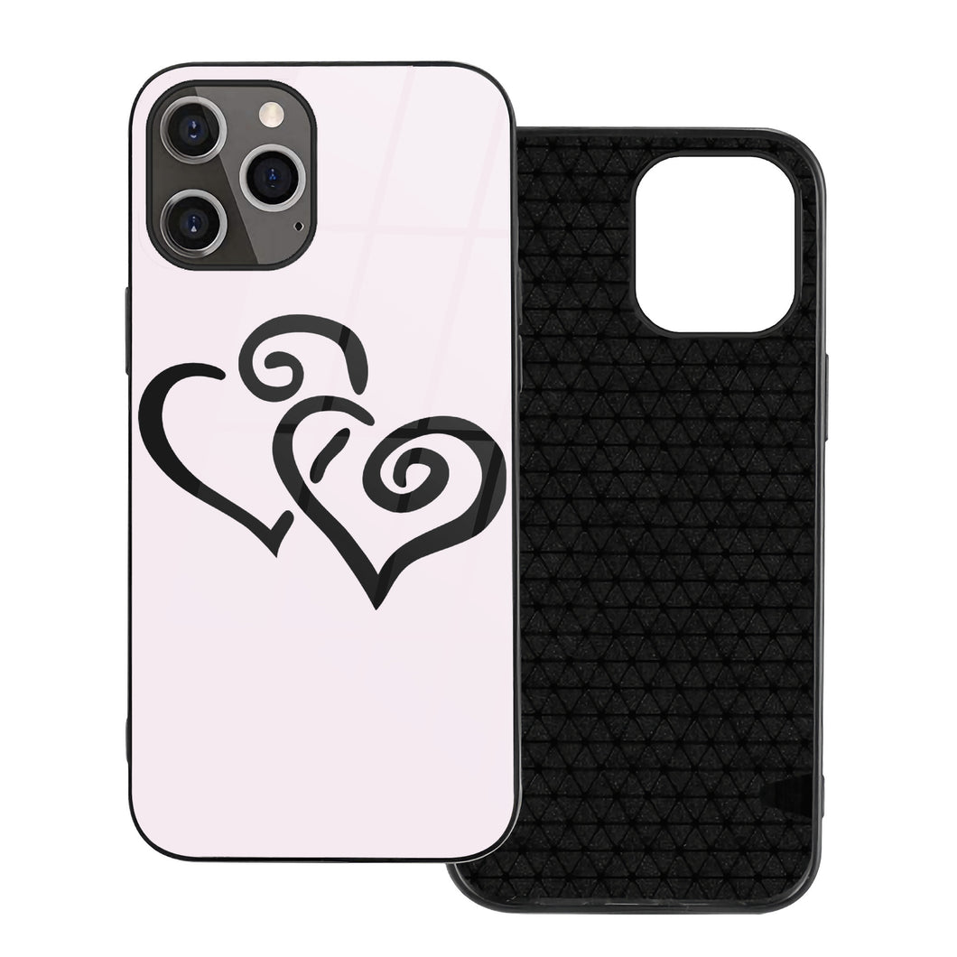 Ti Amo I love you - Exclusive Brand - Prim - Double Black Heart -  iPhone 12 ProMax Glass Case (2 cameras)