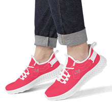 Load image into Gallery viewer, Ti Amo I love you - Exclusive Brand  - Radical Red -  Double Heart - Womens Mesh Knit Shoes - White Soles
