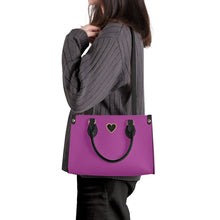 Load image into Gallery viewer, Ti Amo I love you - Exclusive Brand - Warm Purple - Luxury Womens PU Tote Bag - Black Straps
