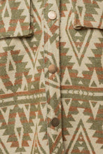 Load image into Gallery viewer, Olive - 3D Pocket Aztec Print Shacket Ti Amo I love you
