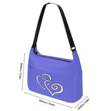 Load image into Gallery viewer, Ti Amo I love you - Exclusive Brand - Medium Purple - Double White Heart - Journey Computer Shoulder Bag
