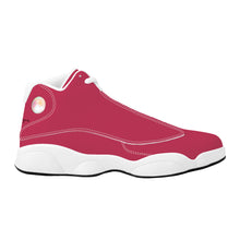 Load image into Gallery viewer, Ti Amo I love you - Exclusive Brand - Viva Magenta - Double Heart Logo - Mens / Womens - Unisex  Basketball Shoes - White Laces
