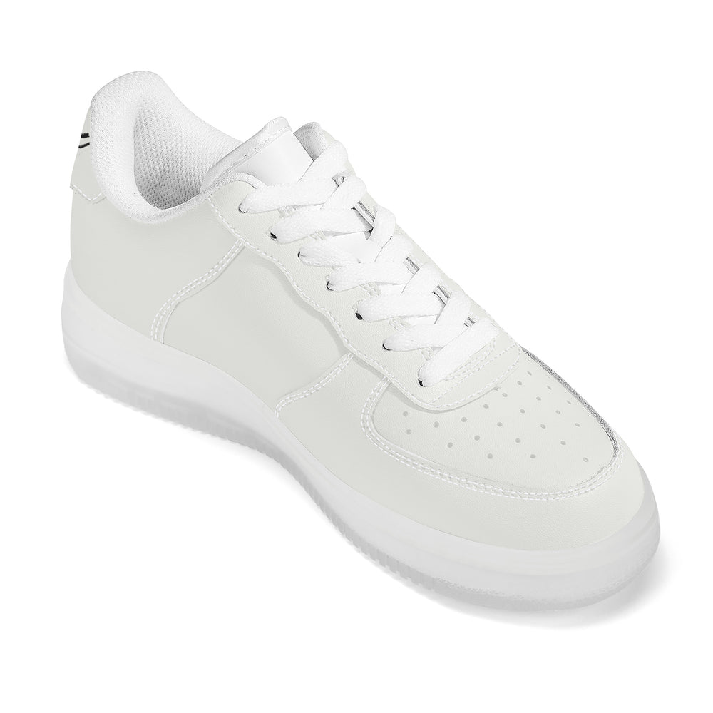 Ti Amo I love you - Exclusive Brand - White Smoke - Skelton Hands with Heart - Transparent Low Top Air Force Leather Shoes