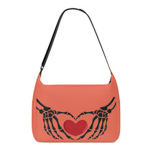 Load image into Gallery viewer, Ti Amo I love you - Exclusive Brand - Burnt Sienna - Skeleton Heart Hands  -  Journey Computer Shoulder Bag
