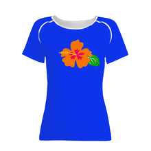 Load image into Gallery viewer, Ti Amo I love you - Exclusive Brand - Blue Blue Eyes - Hawaiian Flower - Women&#39;s T shirt - Sizes XS-2XL
