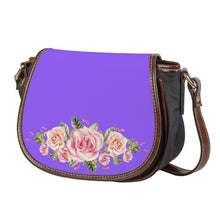 Load image into Gallery viewer, Ti Amo I love you - Exclusive Brand - Heliotrope 3 - Roses - Saddle Bag
