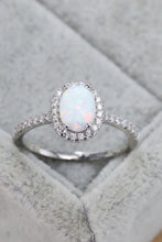 Load image into Gallery viewer, Opal 925 Sterling Silver Halo Ring - Sizes 5-10 Ti Amo I love you
