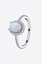 Load image into Gallery viewer, Opal 925 Sterling Silver Halo Ring - Sizes 5-10 Ti Amo I love you
