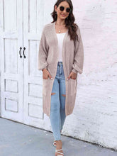 Load image into Gallery viewer, Open Front Longline Cardigan with Pockets Ti Amo I love you
