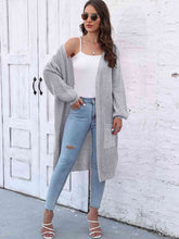 Load image into Gallery viewer, Open Front Longline Cardigan with Pockets Ti Amo I love you
