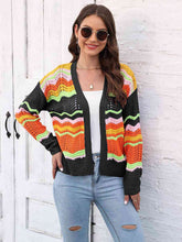 Load image into Gallery viewer, Open Front Openwork Cardigan Ti Amo I love you
