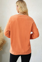 Load image into Gallery viewer, Orange THANKFUL Letter Graphic Corded Sweatshirt Ti Amo I love you
