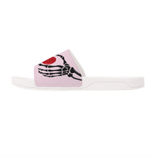 Load image into Gallery viewer, Ti Amo I love you - Exclusive Brand - We Peep - Skeleton Hands with Heart -  Slide Sandals - White Soles
