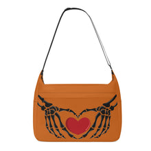 Load image into Gallery viewer, Ti Amo I love you - Exclusive Brand - Hot Cinnamon - Skeleton Heart Hands  -  Journey Computer Shoulder Bag
