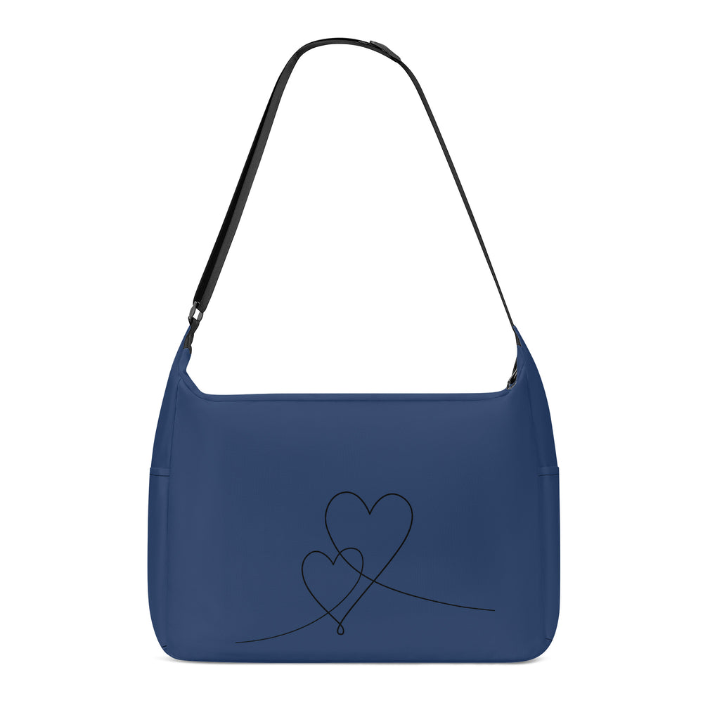 Ti Amo I love you - Exclusive Brand - Dark Blueberry - Double Script Heart - Journey Computer Shoulder Bag