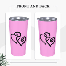 Load image into Gallery viewer, Ti Amo I love you - Exclusive Brand - Lavender Rose - Double Black Heart - 20oz Stainless Steel Straw Lid Cup
