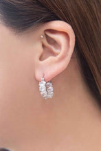 Load image into Gallery viewer, Oval Stone Hoop Earrings Ti Amo I love you
