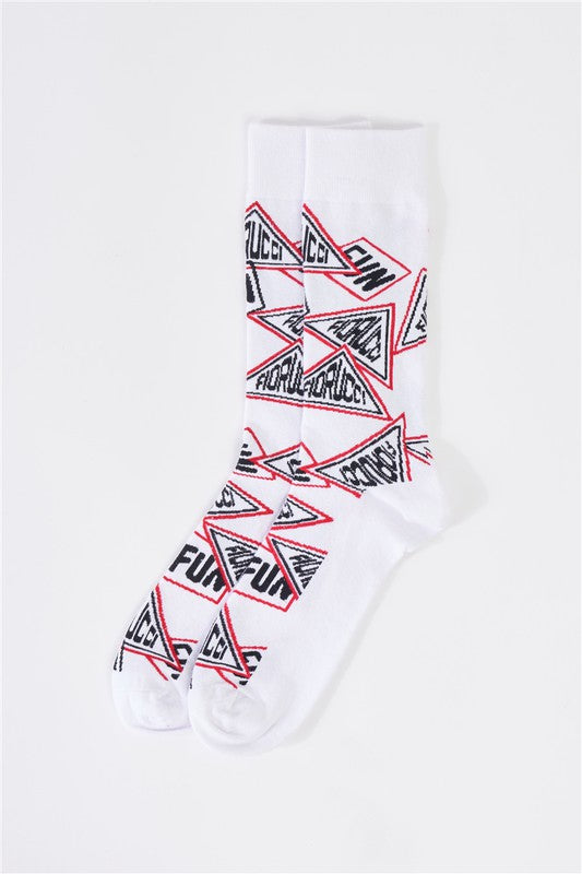 Over The Calf Printed Logo Detail Socks Ti Amo I love you