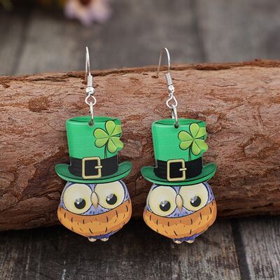 Owl Acrylic Dangle Earrings Ti Amo I love you