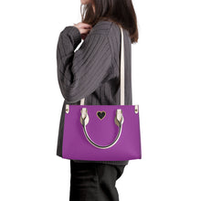 Load image into Gallery viewer, Ti Amo I love you - Exclusive Brand - Medium Plum - Luxury Womens PU Tote Bag - Cream Straps
