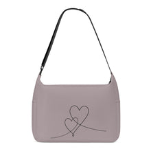 Load image into Gallery viewer, Ti Amo I love you - Exclusive Brand  - Dusty Gray 2 - Double Script Heart - Journey Computer Shoulder Bag
