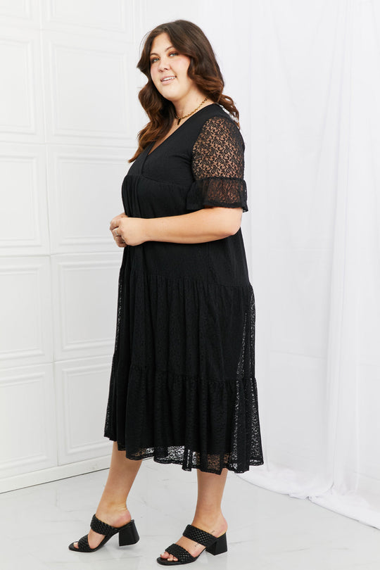 P & Rose Lovely Lace Full Size Tiered Dress - Sizes S-3XL Ti Amo I love you