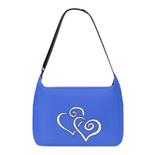 Load image into Gallery viewer, Ti Amo I love you - Exclusive Brand - Obscure Royal Blue - Double White Heart - Journey Computer Shoulder Bag
