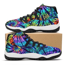 Load image into Gallery viewer, Ti Amo I love you - Exclusive Brand - Rainbow Tie-Dye Pattern - High Top Air Retro Sneakers - Black Laces
