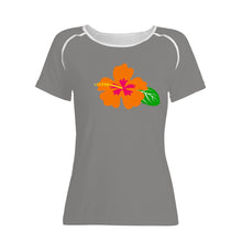 Load image into Gallery viewer, Ti Amo I love you - Exclusive Brand - Natural Gray - Hawaiian Flower - Women&#39;s T shirt - Sizes XS-2XL
