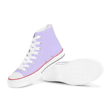 Load image into Gallery viewer, Ti Amo I love you - Exclusive Brand - Lilac - White Daisy - High Top Canvas Shoes - White  Soles
