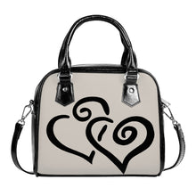 Load image into Gallery viewer, Ti Amo I love you - Exclusive Brand - Swirl - Double Black Heart -  Shoulder Handbag
